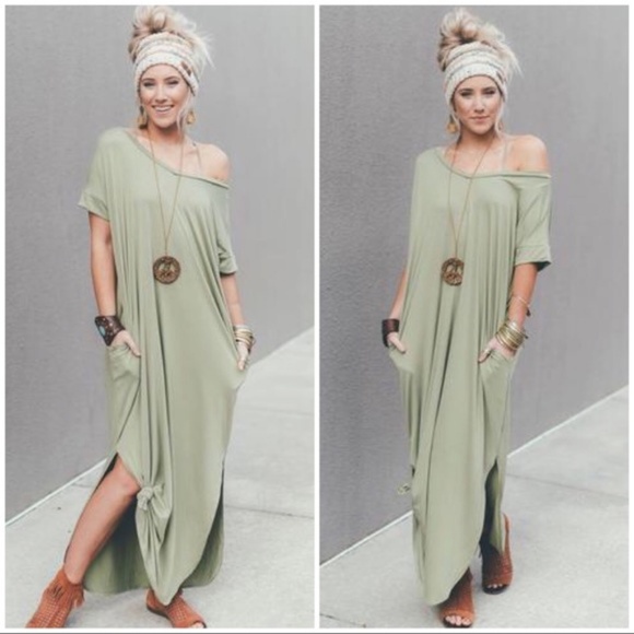 Zenana Outfitters Dresses & Skirts - ZENANA OUTFITTERS GREEN MAXI DRESS